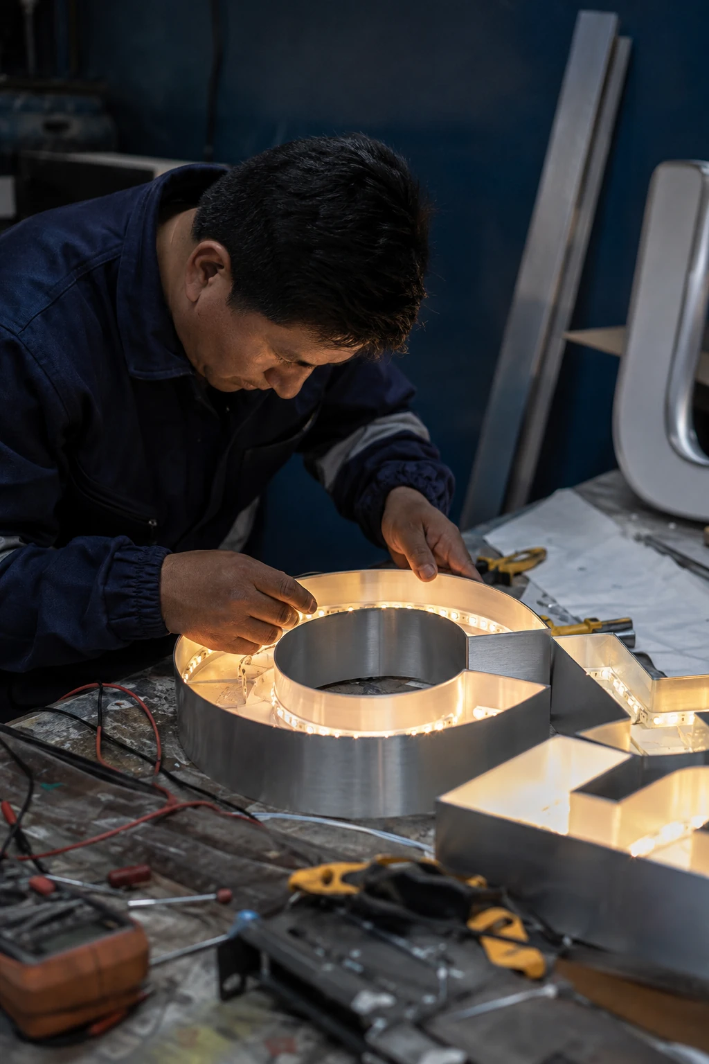 Fabricación de letras corpóreas con iluminación LED